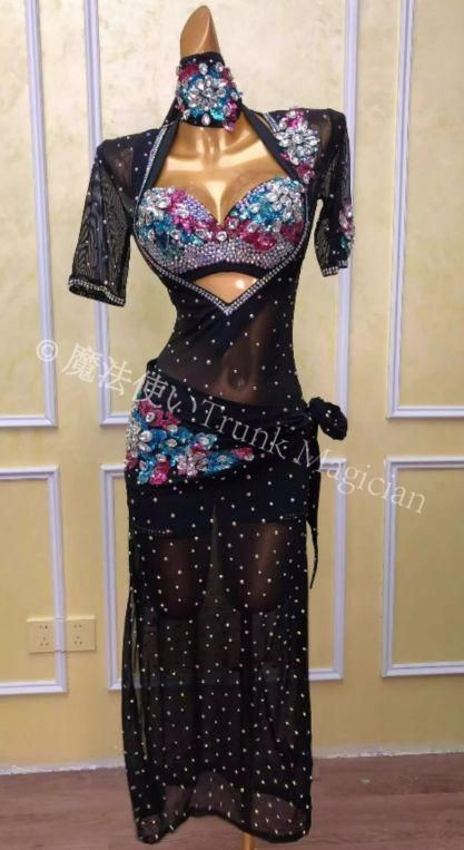 ベリーダンスセット サイーディBALADI オリエンタル ストーンオーダーメイド 新品未使用】ベリーダンスセット サイーディBALADI オリエンタル