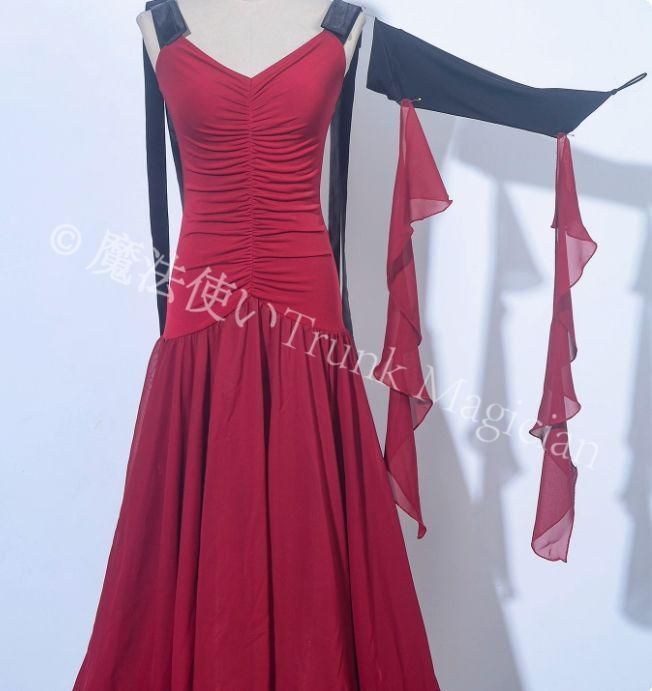 社交ダンスドレス スタンダードドレス モダンダンス ベルベット オーダーメイド 社交ダンスドレス・モダンドレス・オーダーメイド対応（競技・デモ用