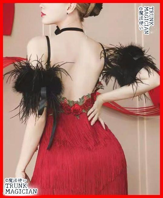 フロート 羽根 ターキー リボン 社交ダンス ブラック