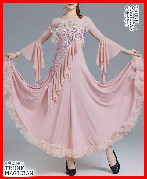 社交ダンスドレス ラテンドレス 競技 フ 袖 オーダーメイド