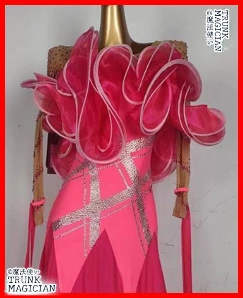  オーダーメイド 社交ダンス衣装 ドレス ベージュインナー ドレス ダンス衣装 社交ダンス