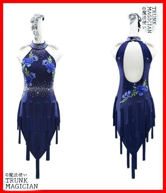 ラテンワンピースドレス 社交ダンス衣装 刺繍 オーダーメイド