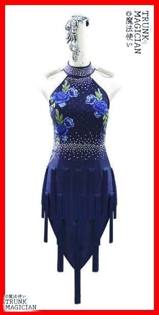 ラテンワンピースドレス 社交ダンス衣装 刺繍 オーダーメイド