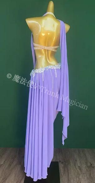  ベリーダンス衣装 ブラ スカートセット 3 WAY 紫 オーダーメイド セットアップ ベリーダンス