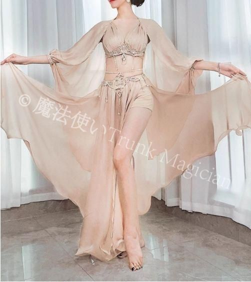 ベリーダンス オリエンタル衣装 ブラ スカート シャンパン オーダーメイド