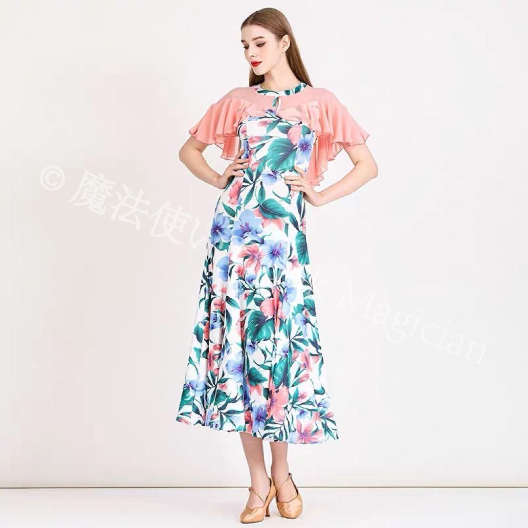 花柄 向きワンピース ダンスパーティーや発表会に