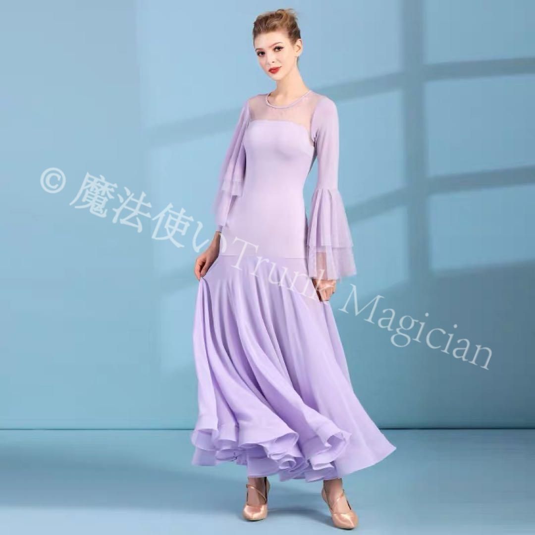 ♥ スタンダード向き エレガントな社交ダンス練習着ダンスパーティーにも