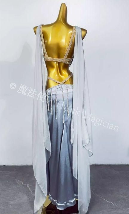 新品未使用】ベリーダンス オリエンタル衣装 シルバー セットアップ