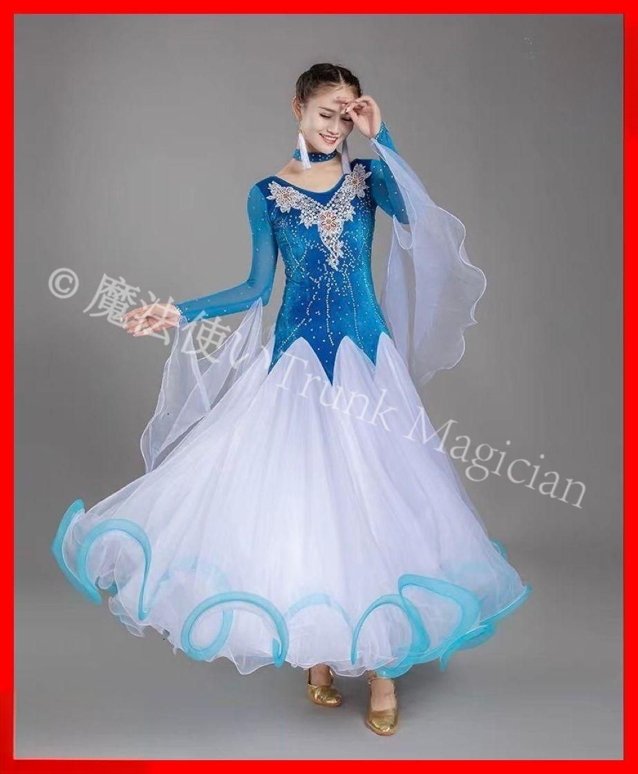  全新 ドレス発表会やデモ ダンスパーティ 競技会に ドレス ダンス衣装 社交ダンス