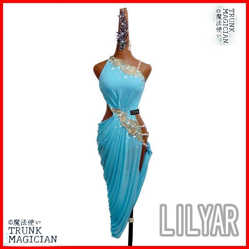 ラテンドレス ラテンワンピース ダンス衣装 ゴールド刺繍 オーダーメイド