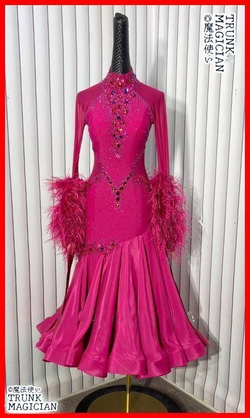 オーダーメイド 社交ダンス衣装 ドレス オーストリッチ羽根