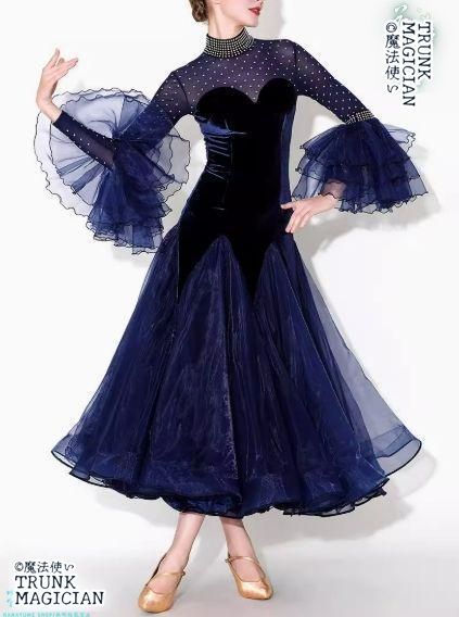 社交ダンスドレス ドレス モダンダンス ベルベット オーダーメイド 撮影会 舞台 イベント