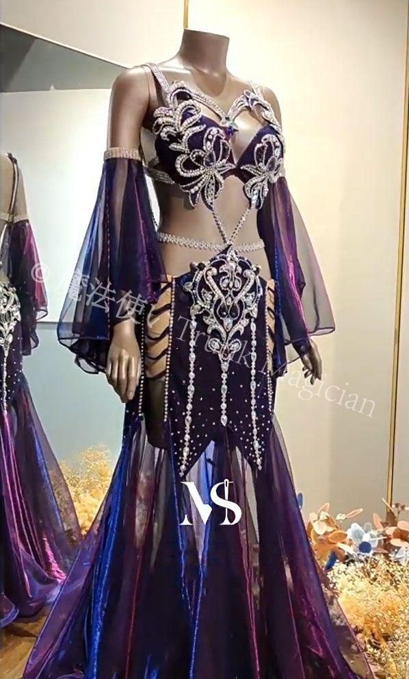 ベリーダンス衣装 オリエンタル衣装 ブラスカート 豪華 オーダーメイド