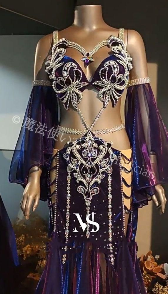 新品未使用】ベリーダンス衣装 オリエンタル衣装 ブラスカート 豪華