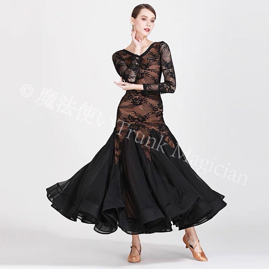 レースワンピース✦スタンダード練習着✨ダンスパーティーや発表会、デモにも！ 新品未使用】レースワンピース スタンダード練習着 ダンスパーティーや