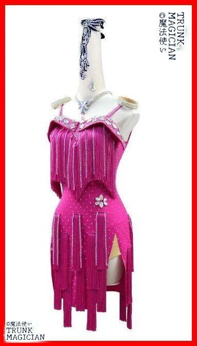 新品未使用】社交ダンス衣装 ラテンワンピースドレス フリンジ