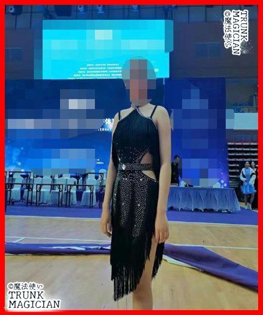  社交ダンス衣装 ラテンワンピースドレス グリーン ブラック オーダーメイド ドレス ダンス衣装 社交ダンス