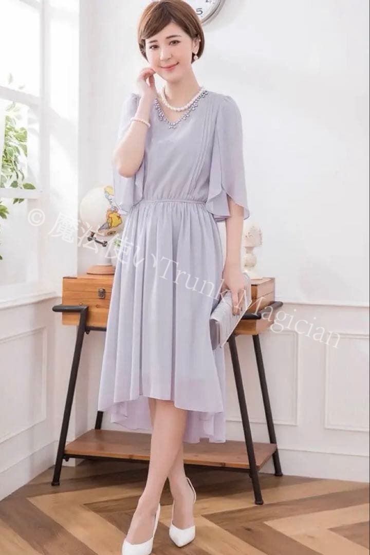 お呼ばれワンピース二の腕カバーで細見え 同窓会やディナーショーにも