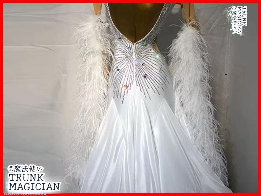  オーダーメイド 社交ダンス衣装 ドレス 羽根フロート ドレス ダンス衣装 社交ダンス