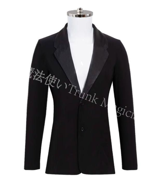 ♥ メンズジャケット 社交ダンス ラテン ブラック オーダーメイドS-XXL