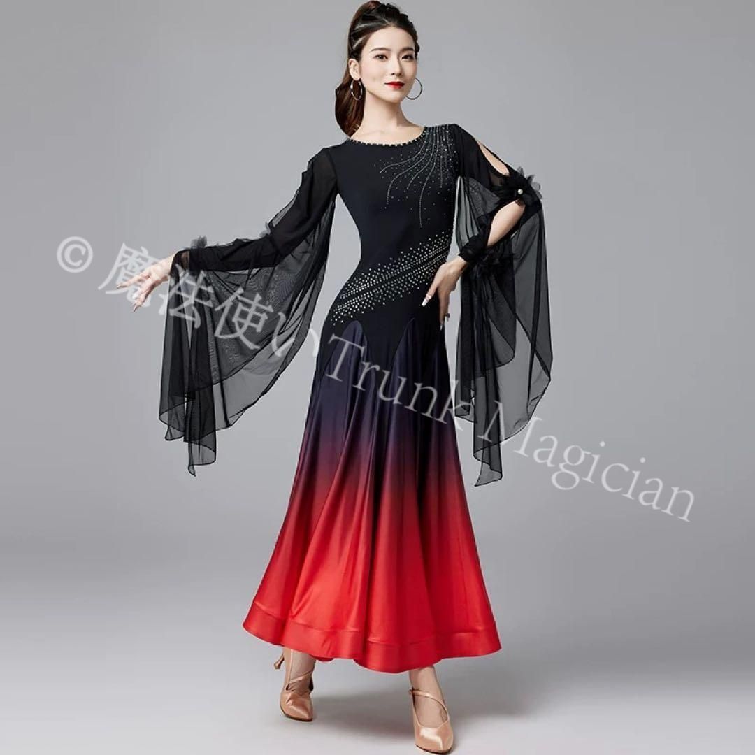 新品未使用】ストーン付きスタンダード向きワンピース ダンス