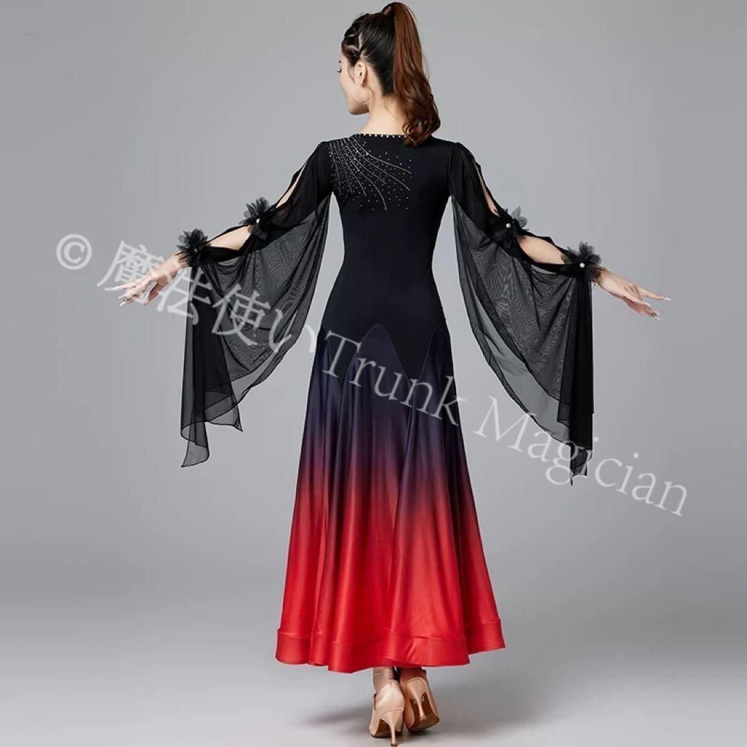 新品未使用】ストーン付きスタンダード向きワンピース ダンス