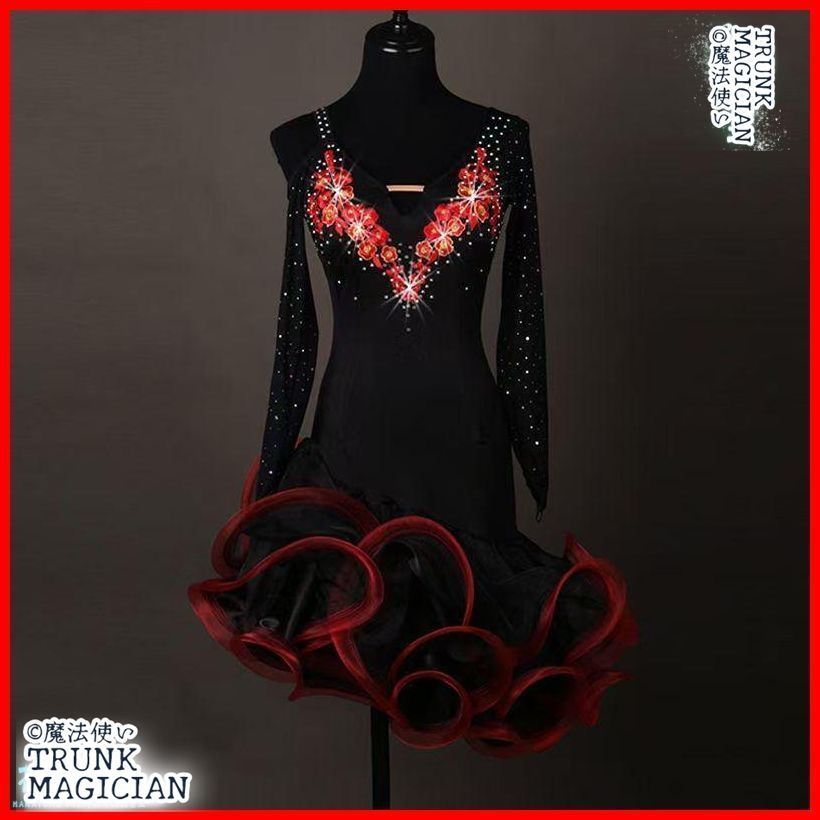 ラテンドレス ラテンワンピース ダンス衣装 ストーン オーダーメイド