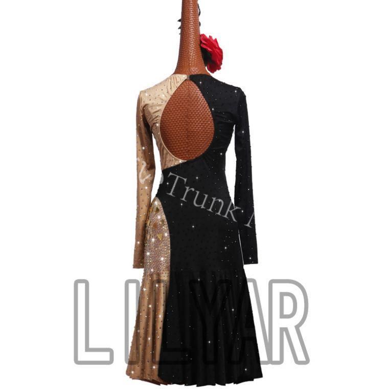 新品未使用】ラテンドレス ラテンワンピース ダンス衣装 ベージュ