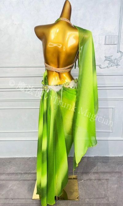  ベリーダンス衣装 ブラスカートセット イェロー グリーン オーダーメイド セットアップ ベリーダンス
