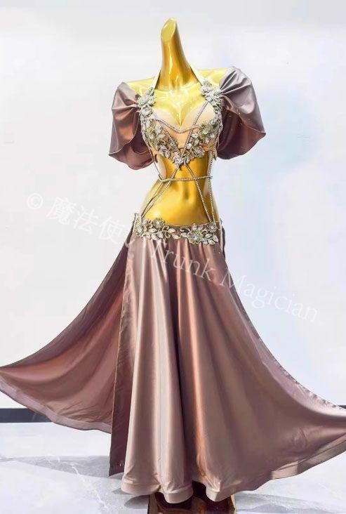 ベリーダンス衣装 トップスブラ スカート コーヒー オーダーメイド