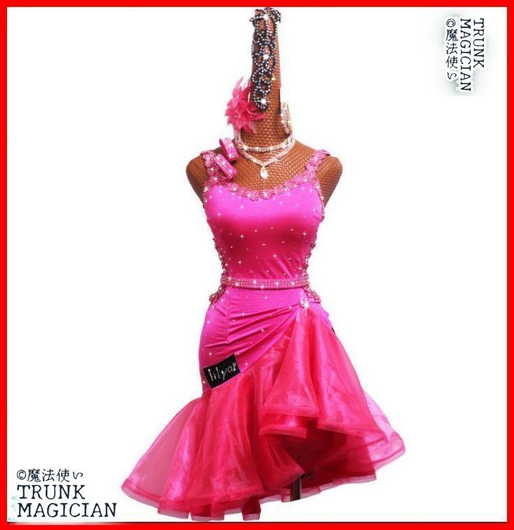 新品未使用】ラテンドレス ラテンワンピース ダンス衣装 ローズ