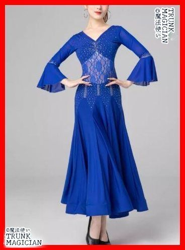 社交ダンスドレス ラテンドレス レース 透けません フ 袖 オーダーメイド