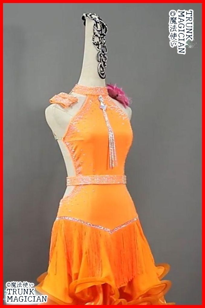  ラテンワンピースドレス 社交ダンス衣装 ベルト付 オーダーメイド ドレス ダンス衣装 社交ダンス