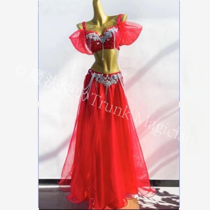 ベリーダンス衣装 体型カバー ブラスカート オーダーメイド 2 選択 レッド イエロー