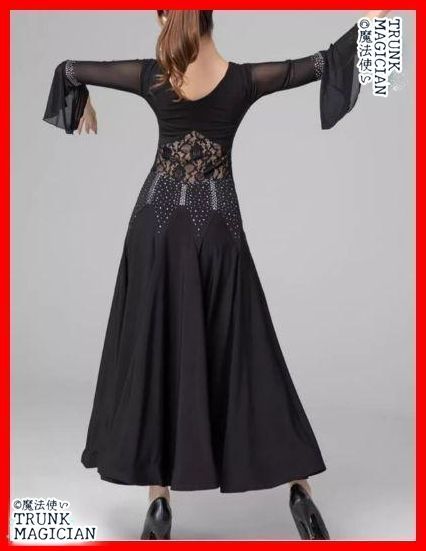  社交ダンスドレス ラテンドレス レース 透けません フ 袖 オーダーメイド ドレス ダンス衣装 社交ダンス