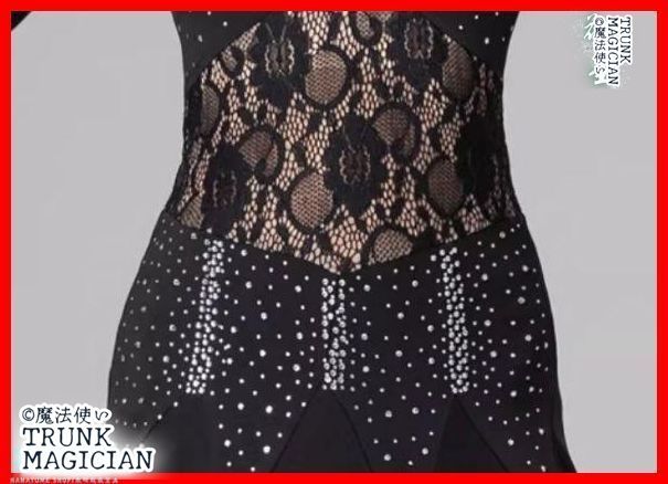 社交ダンスドレス レース 透けません ラテン モダンダンス オーダーメイド 新品未使用】社交ダンスドレス ラテンドレス レース 透けません フレア