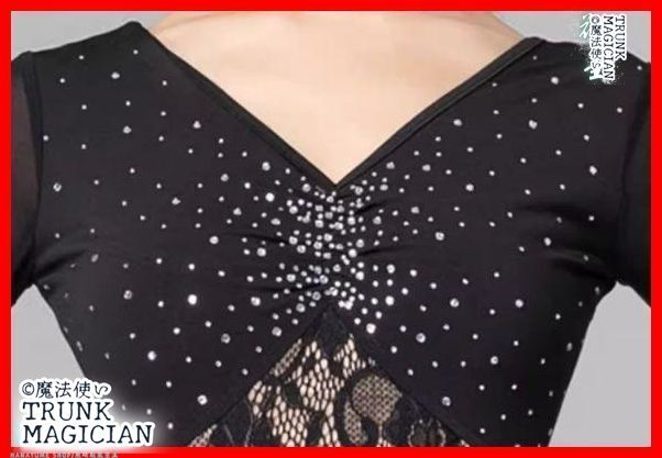 社交ダンスドレス レース 透けません ラテン モダンダンス オーダーメイド 新品未使用】社交ダンスドレス ラテンドレス レース 透けません フレア