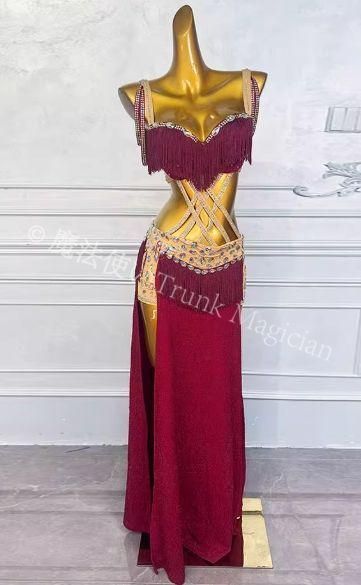 ベリーダンス衣装 フリンジ ブラスカートセット オーダーメイド