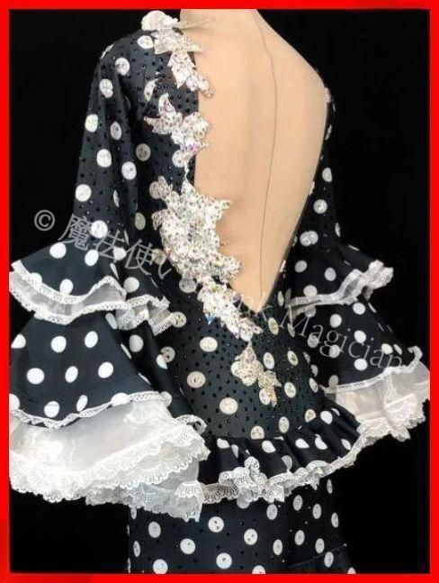  オーダーメイド 社交ダンス衣装 水玉 ストーン ドレス ドレス ダンス衣装 社交ダンス