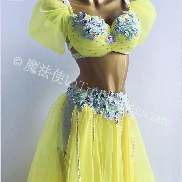  ベリーダンス衣装 体型カバー ブラスカート オーダーメイド 2 選択 レッド イエロー セットアップ ベリーダンス