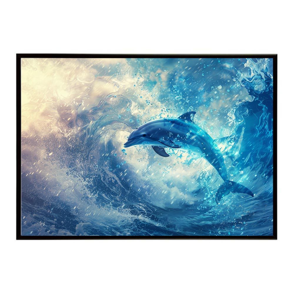 【A1サイズ（約59x84cm）】【lh-poster-5997】イルカ 海 ブルー ドルフィン 夏 ポスター クジラ シャチ 水族館 水中 南国 ハワイ 自然 サーフ インテリア アート