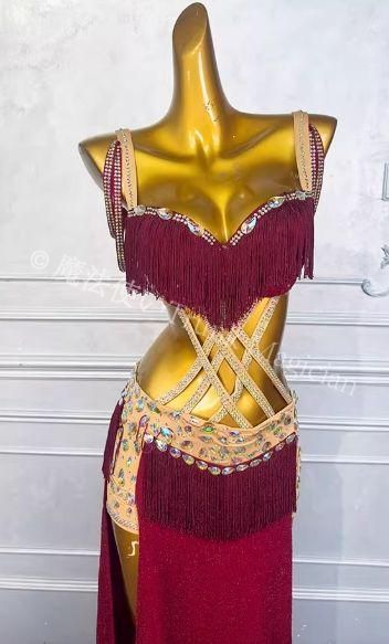 ベリーダンス衣装 フリンジ ブラスカートセット オーダーメイド