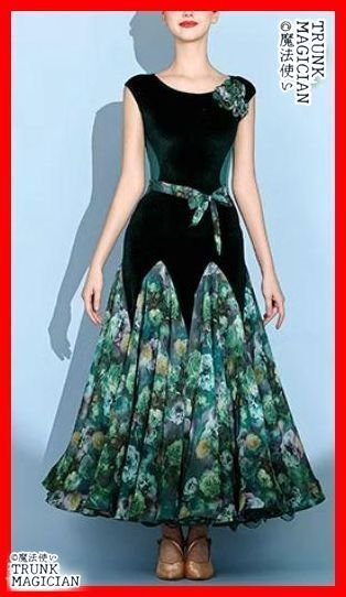 社交ダンスドレス ドレス モダンダンス 花柄 オーダーメイド