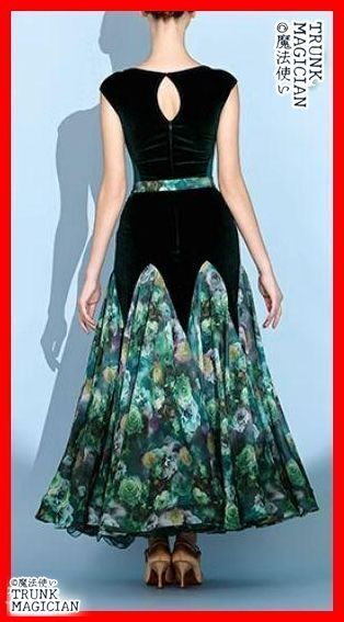 新品未使用】社交ダンスドレス スタンダードドレス モダンダンス 花柄