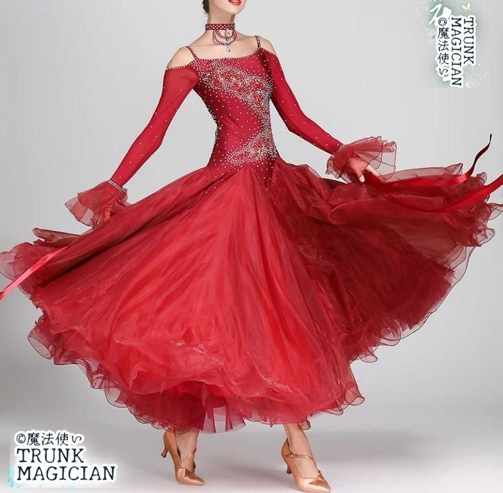 社交ダンスドレス スタンダードドレス モダンダンス 刺繍 オーダーメイド 新品未使用】新品未使用社交ダンスドレス スタンダードドレス モダン