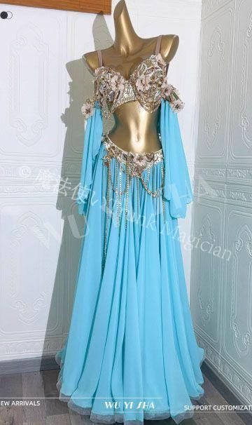 ♥ オーダーメイド ベリーダンス 花 ブラスカートセット ダンス衣装