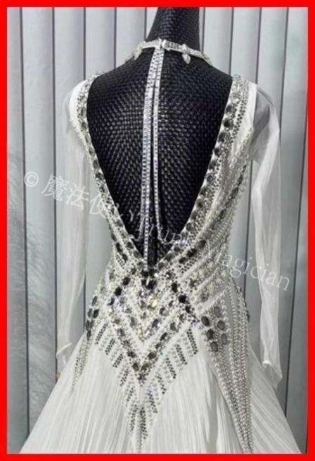 新品未使用】オーダーメイド 社交ダンス衣装 羽根 モダンダンス