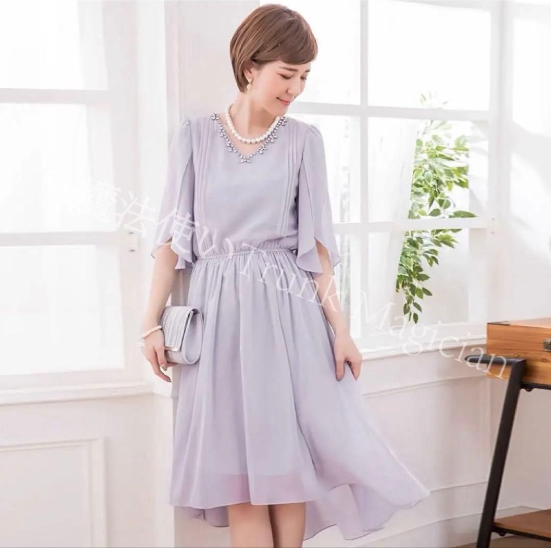 お呼ばれワンピース二の腕カバーで細見え