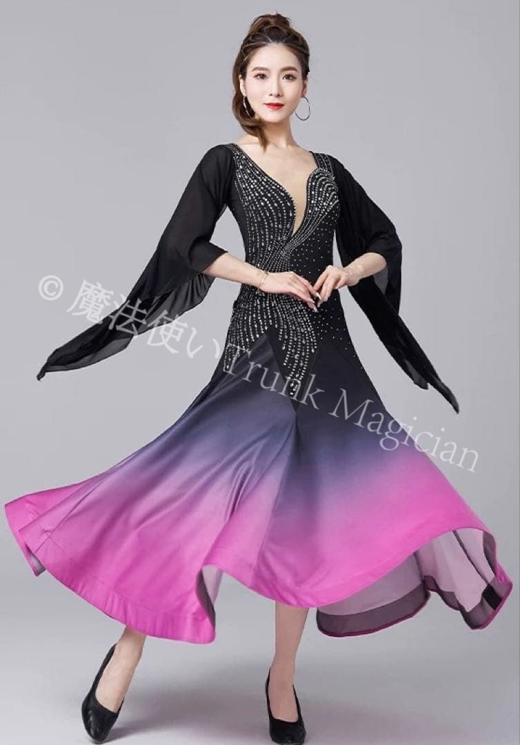 ストーン付き華やかワンピース ダンスパーティーに最適 向け