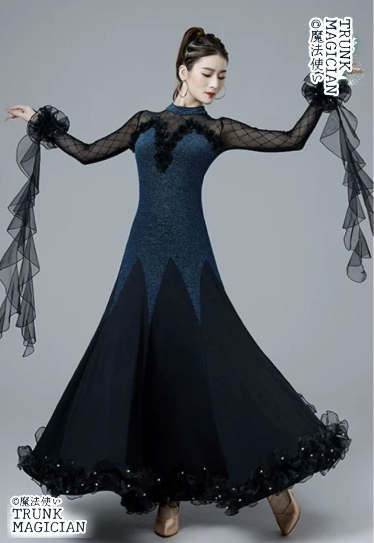  ドレス競技会 発表会 練習着 胸パット付 ドレス ダンス衣装 社交ダンス